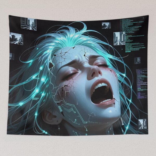 Item preview, Overwritten: Neon‑Wired Digital Collapse designed and sold by Insomnia Art Designs.