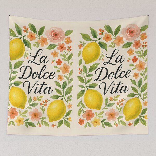 Artikelvorschau, La Dolce Vita – Italienisches Sommerdesign mit Aquarell-Zitronen und Blumen entworfen und verkauft von EmeraldeaArt.