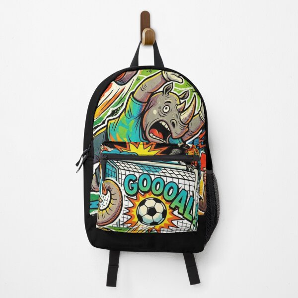 Item preview, Wild Safari Soccer Art: Elephant Scoring Goal vs. Rhino Goalie designed and sold by LineLoo.