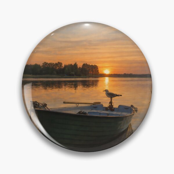 Item preview, Original Work. Stay by the lake on the boat. Sunset. designed and sold by byaga.