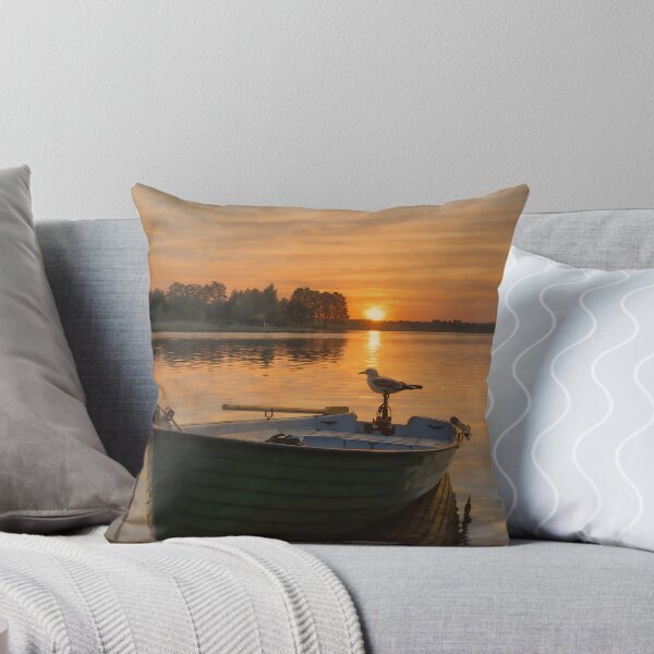 Item preview, Original Work. Stay by the lake on the boat. Sunset. designed and sold by byaga.