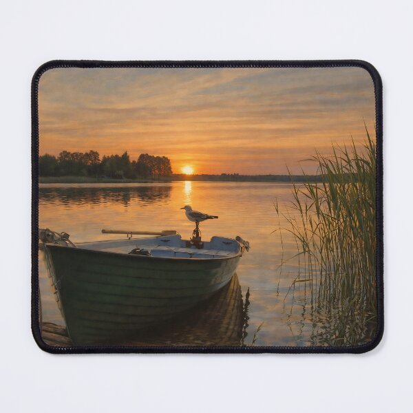 Item preview, Original Work. Stay by the lake on the boat. Sunset. designed and sold by byaga.