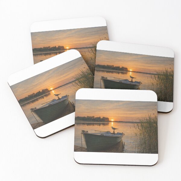Item preview, Original Work. Stay by the lake on the boat. Sunset. designed and sold by byaga.