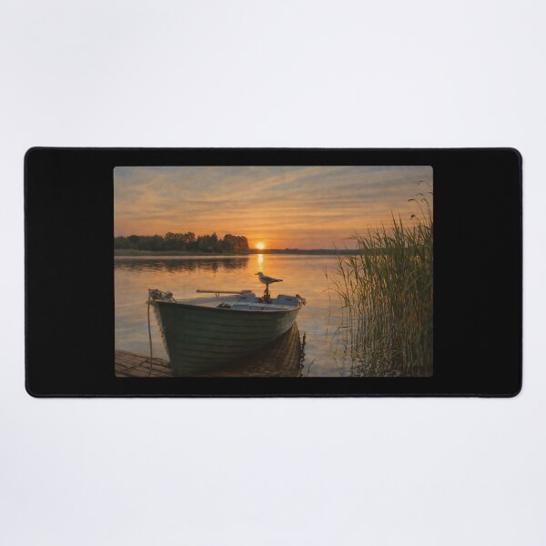 Item preview, Original Work. Stay by the lake on the boat. Sunset. designed and sold by byaga.