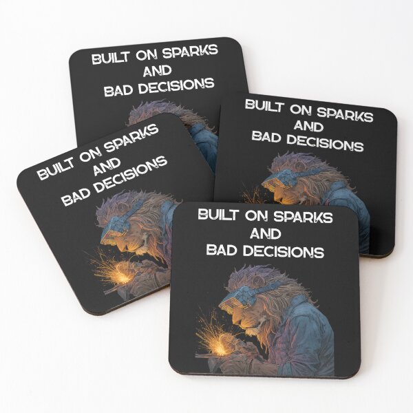 Item preview, Funny Welding Gifts - Built On Sparks And Bad Decisions - Welder Humor Gift designed and sold by ZubekStudio.