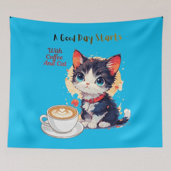 Item preview, A Good Day Starts With Coffee And Cat. designed and sold by Dinasshop.