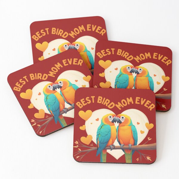 Aperçu de l'œuvre Meilleure maman oiseau du monde : Adorable couple de perroquets exotiques, cadeau idéal créée et vendue par Max Store.