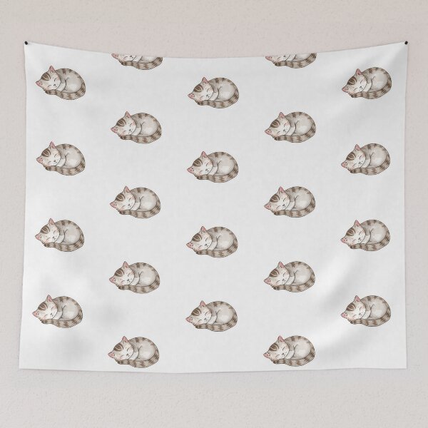 Item preview, Sleeping Gray Cat Sticker PNG | Cute Cozy Kitty Design designed and sold by AnimalBloomLab.