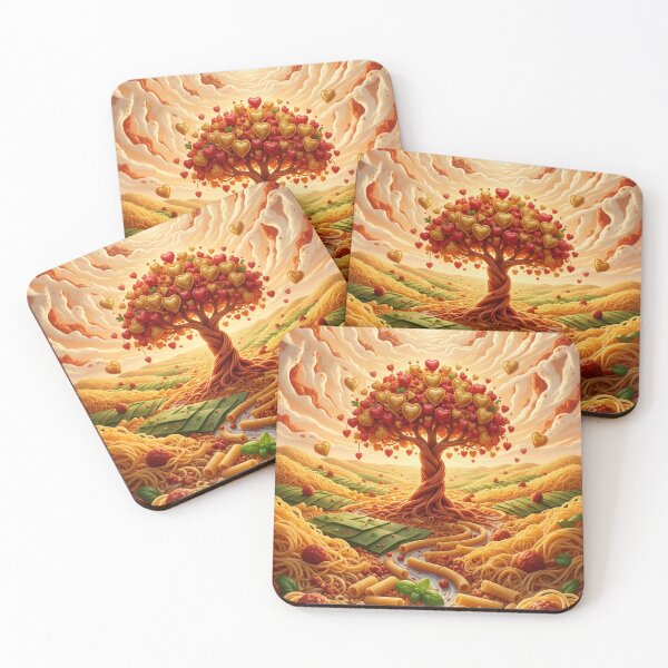 Item preview, Ravioli heart tree in a surreal pasta landscape designed and sold by Herzbaumatelier.