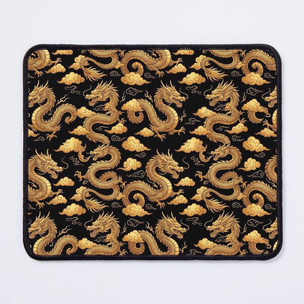 Item preview, Golden Imperial Dragon - Oriental Clouds Pattern designed and sold by edstorebeaches.