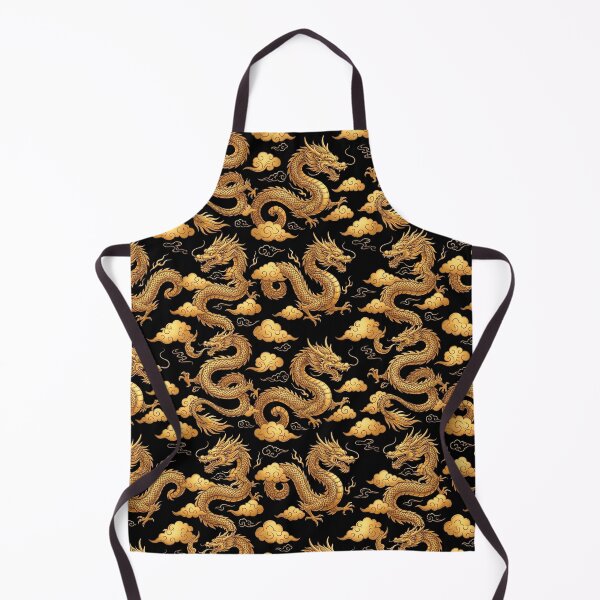 Item preview, Golden Imperial Dragon - Oriental Clouds Pattern designed and sold by edstorebeaches.