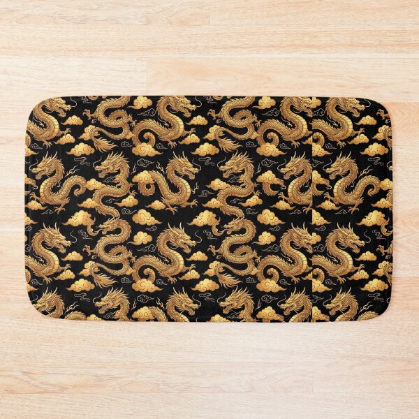 Item preview, Golden Imperial Dragon - Oriental Clouds Pattern designed and sold by edstorebeaches.