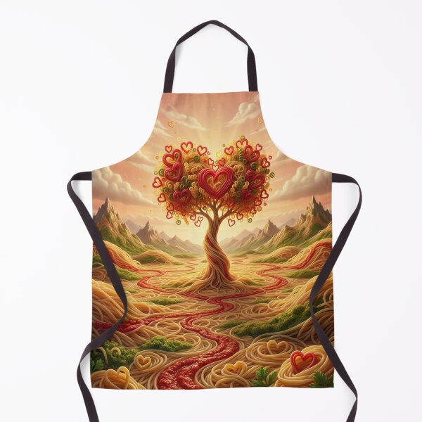 Item preview, Spaghetti heart tree in a golden pasta landscape designed and sold by Herzbaumatelier.