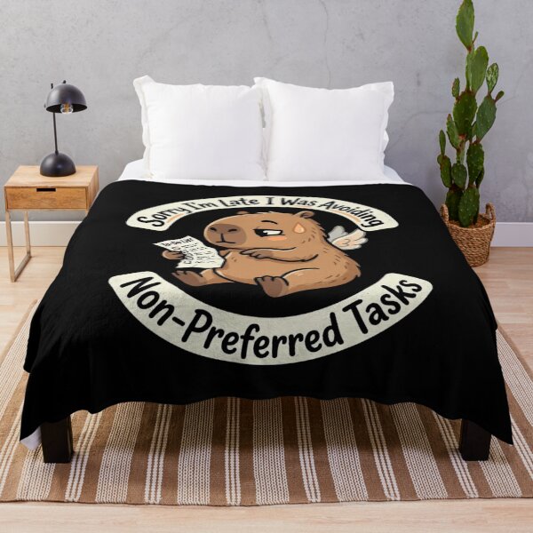 Item preview, Funny Capybara Sorry I'm Late I Was Avoiding Non Preferred Tasks Meme designed and sold by bilal sibgui.