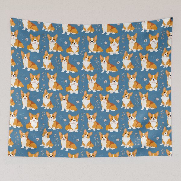 Item preview, Cute Corgi Dog Seamless Pattern Adorable Puppy designed and sold by NicolasGlowArt.