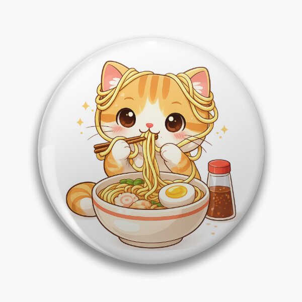 Item preview, Cute cat enjoying a ramen bowl designed and sold by RainToday.
