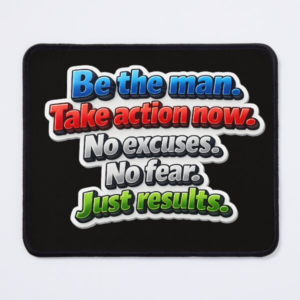 Item preview, Be The Man – Take Action Now 3D Motivation Quote | No Excuses No Fear Gym & Hustle Design designed and sold by Imagetore.