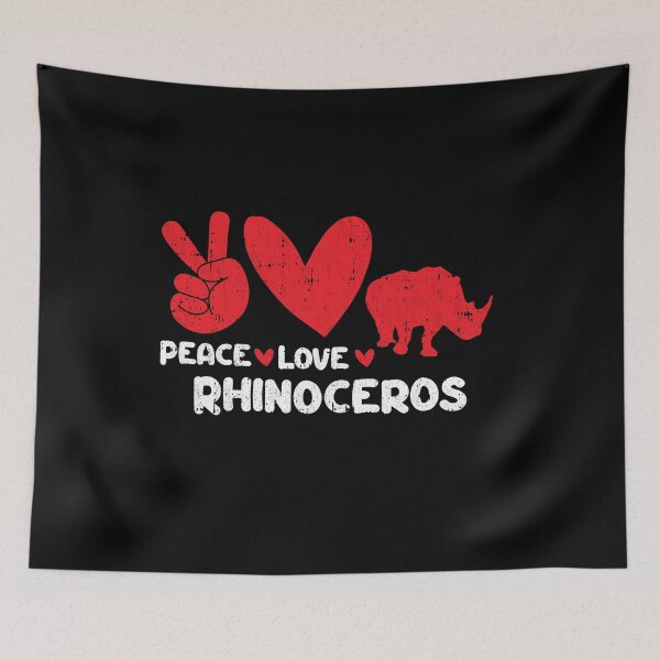 Item preview, Peace - Love - Rhinoceros Animals lover designed and sold by GabbyKash.