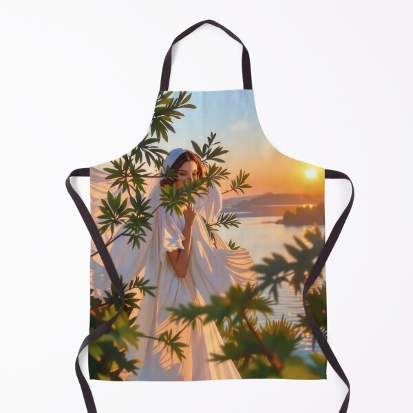 Item preview, Golden Hour Serenity: Ethereal Maiden at Sunset designed and sold by Serene Strokes Art.