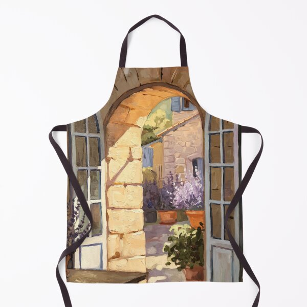 Item preview, Aix en Provence Courtyard View | Stone Archway Painting designed and sold by CARRAANN.