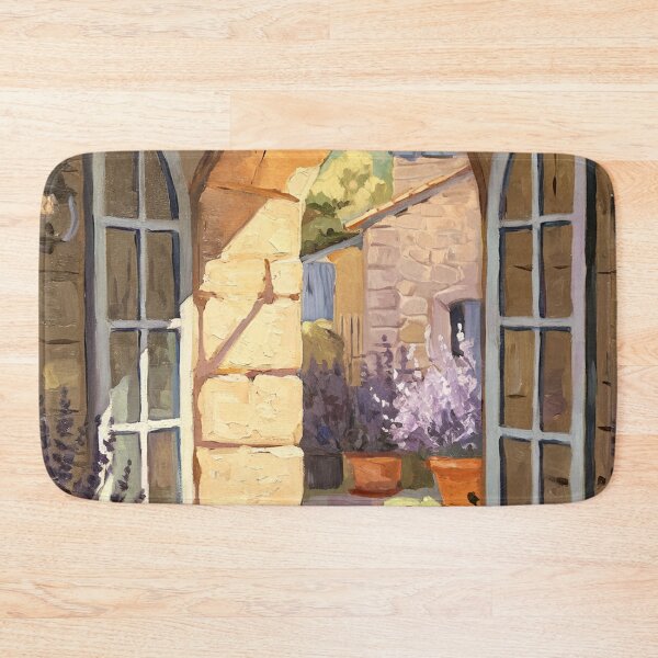 Item preview, Aix en Provence Courtyard View | Stone Archway Painting designed and sold by CARRAANN.