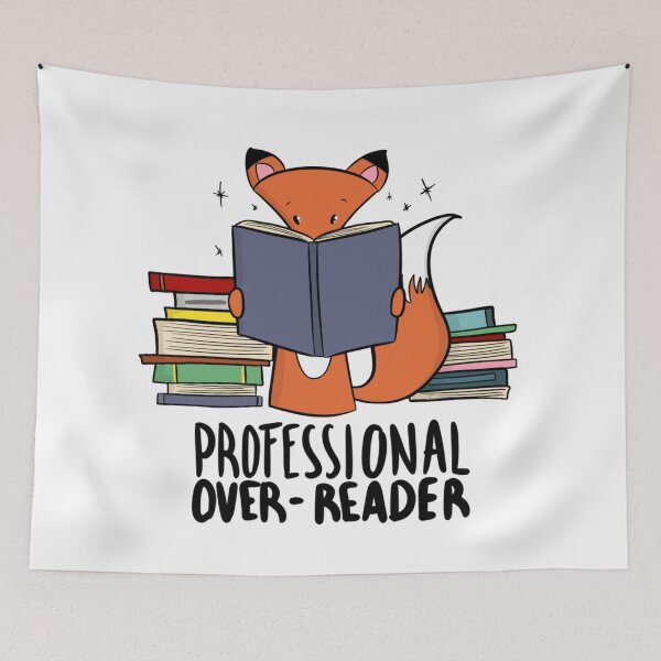Item preview, Professional Over-Reader Funny Fox Book Lover designed and sold by DesignFreakArt.