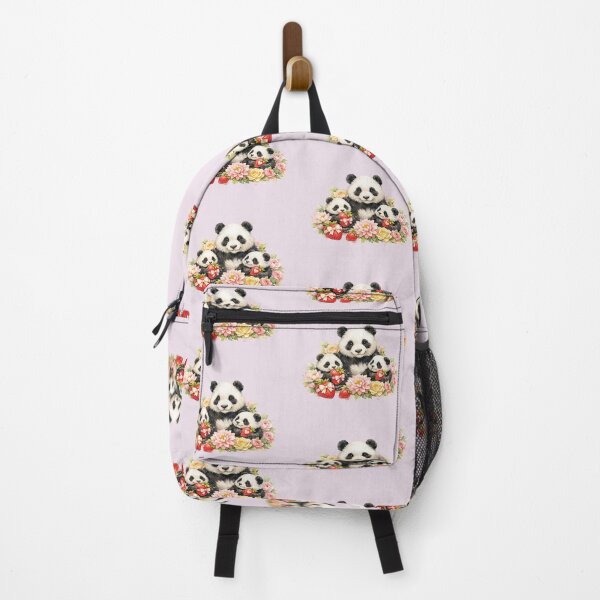 Item preview, Cute Panda Family with Pink Spring Flowers designed and sold by the artedivino.