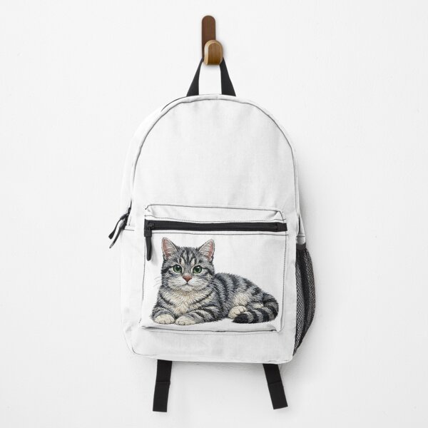 Item preview, Grey Tabby Cat Realistic Embroidery Style designed and sold by mybunnyparadise.