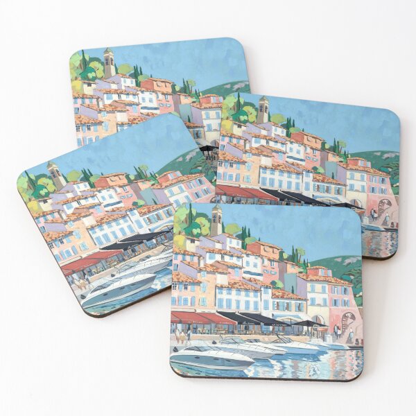 Item preview, Cassis France Harbor Scene | Colorful Port Town designed and sold by CARRAANN.