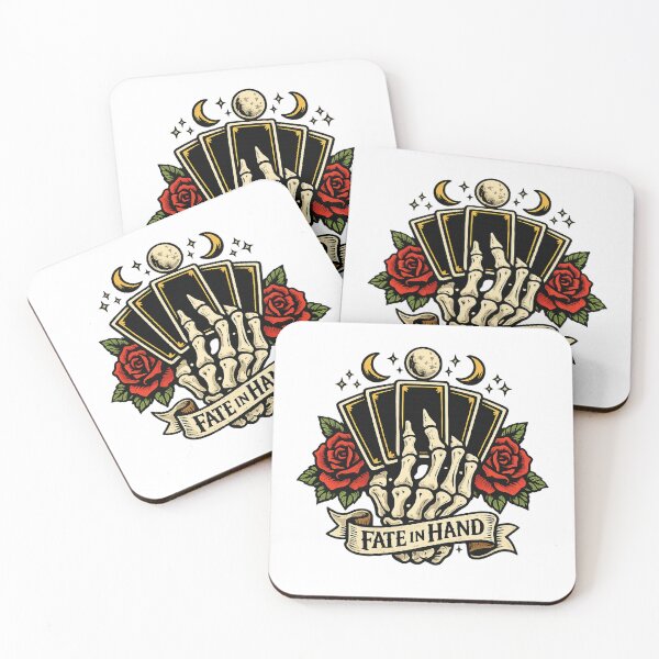 Item preview, Fate in Hand Skeleton Hand Tarot Cards Triple Moon Rose Gothic Occult Witchy Tattoo Mystic  designed and sold by The Junto Shop.