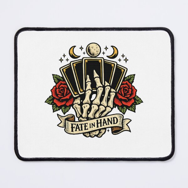 Item preview, Fate in Hand Skeleton Hand Tarot Cards Triple Moon Rose Gothic Occult Witchy Tattoo Mystic designed and sold by The Junto Shop.