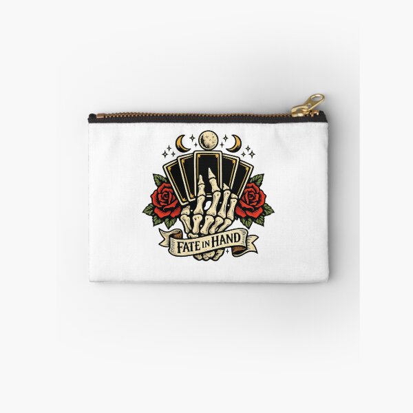 Item preview, Fate in Hand Skeleton Hand Tarot Cards Triple Moon Rose Gothic Occult Witchy Tattoo Mystic  designed and sold by The Junto Shop.