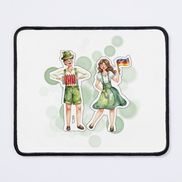 Item preview, German Couple in Traditional Outfit with Germany Flag Design designed and sold by iamKRUK.