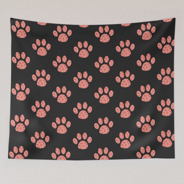 Item preview, Coral Spotted Paw Print Pattern – Aesthetic Dog Lover Design designed and sold by 313FILES.