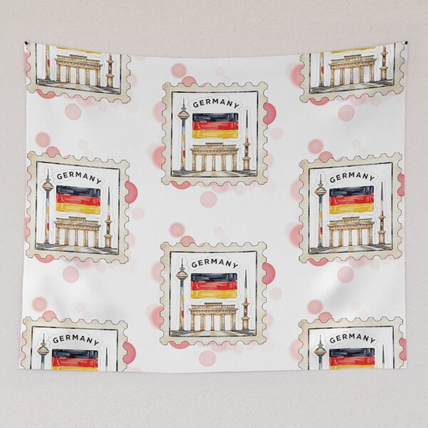Item preview, German Postage Stamp with Germany Flag and Brandenburg Gate Design designed and sold by iamKRUK.