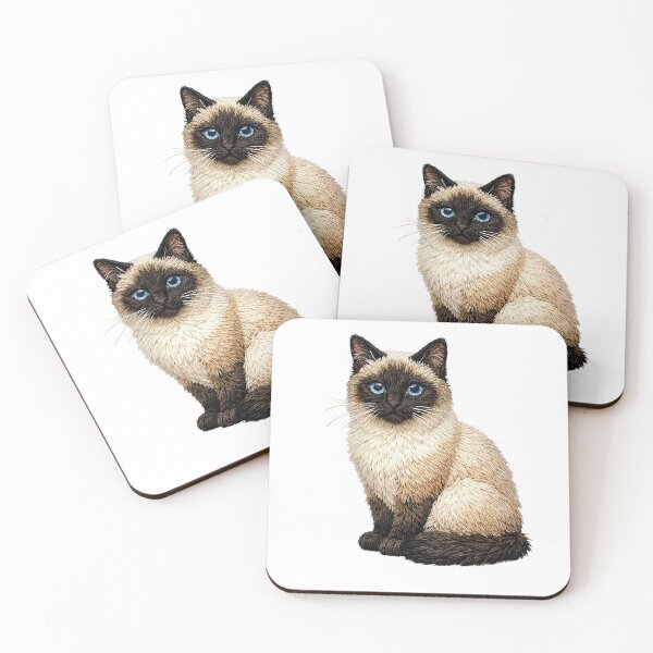 Item preview, Siamese Cat Blue Eyes Embroidery Art designed and sold by mybunnyparadise.