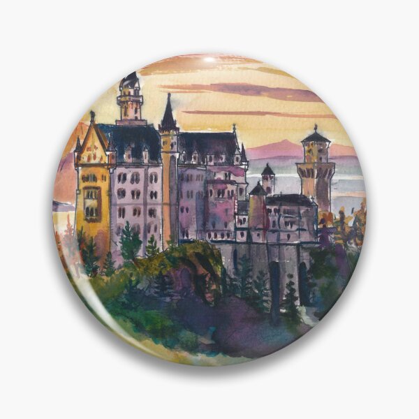 Item preview, Neuschwanstein Castle in Fairy Tale Evening Light designed and sold by artshop77.