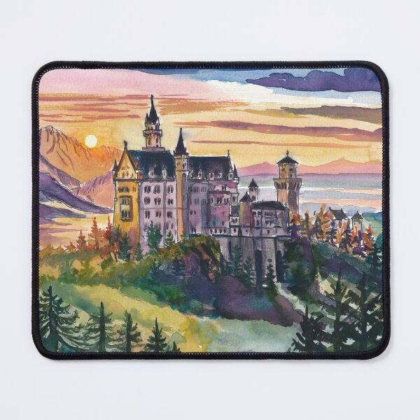 Item preview, Neuschwanstein Castle in Fairy Tale Evening Light designed and sold by artshop77.