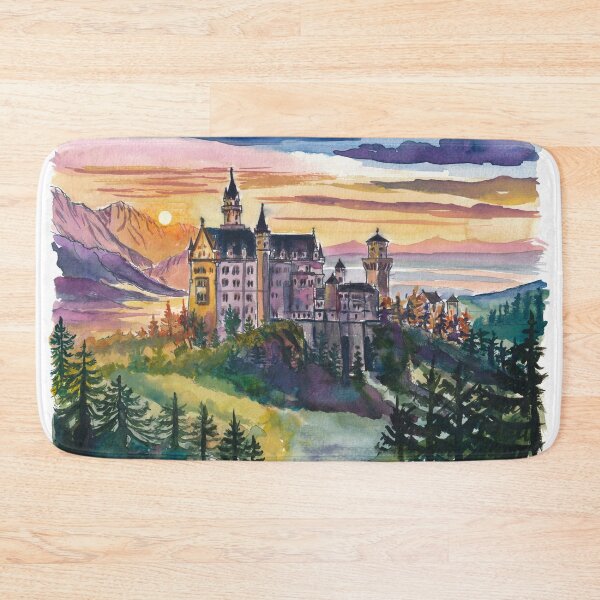 Item preview, Neuschwanstein Castle in Fairy Tale Evening Light designed and sold by artshop77.