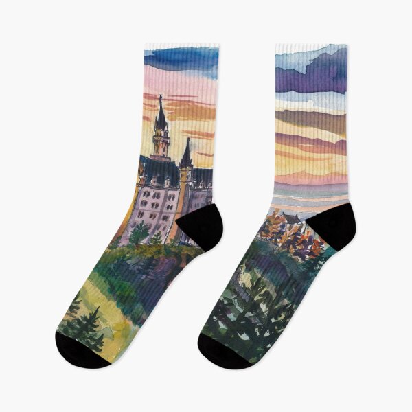 Item preview, Neuschwanstein Castle in Fairy Tale Evening Light designed and sold by artshop77.