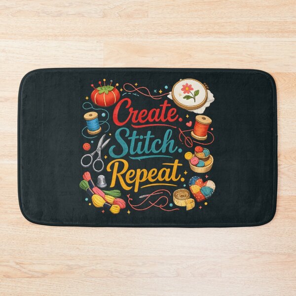 Item preview, Create Stitch Repeat – Colorful Sewing & Craft Lover Design designed and sold by blankTeeShirt.
