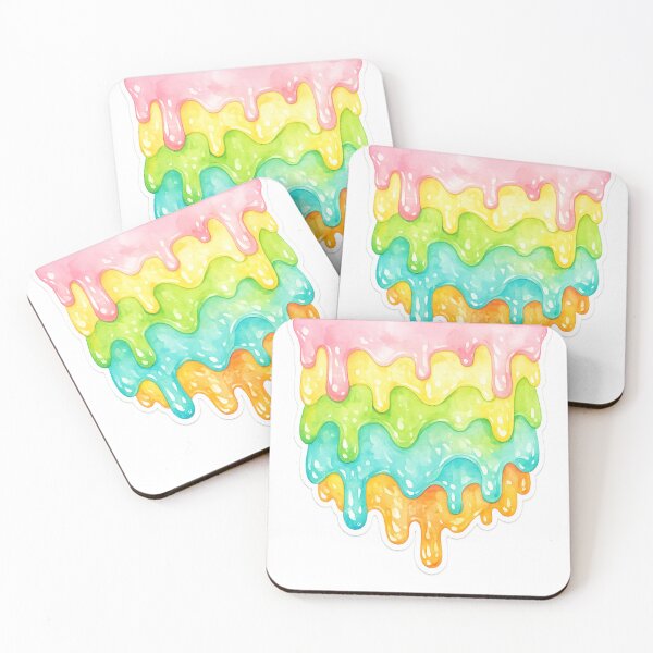 Item preview, Gelato Melt – Abstract Watercolor Ice Cream Drip Sticker designed and sold by MyTutina.