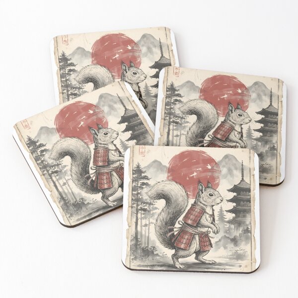 Item preview, Samurai Squirrel Vintage Japanese Art – Cute Warrior Animal Ukiyo-e Style Design designed and sold by YYoYY.
