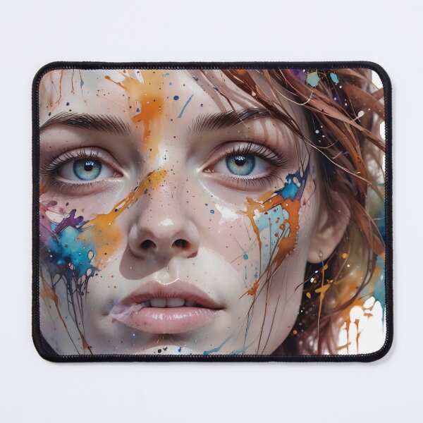 Item preview, Chromatic Soul: Vibrant Paint Splatter Portrait designed and sold by Serene Strokes Art.