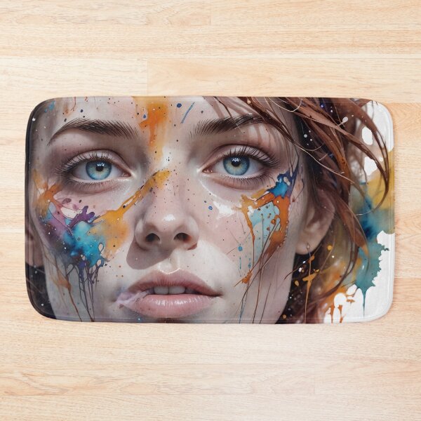Item preview, Chromatic Soul: Vibrant Paint Splatter Portrait designed and sold by Serene Strokes Art.