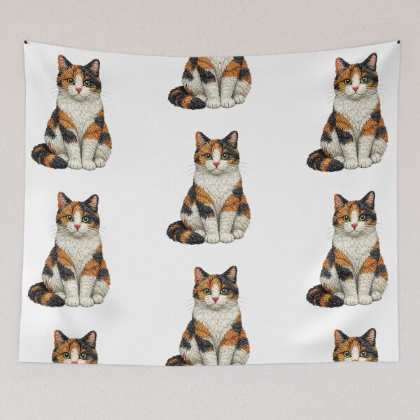 Item preview, Calico Cat Embroidered Patch Design designed and sold by mybunnyparadise.