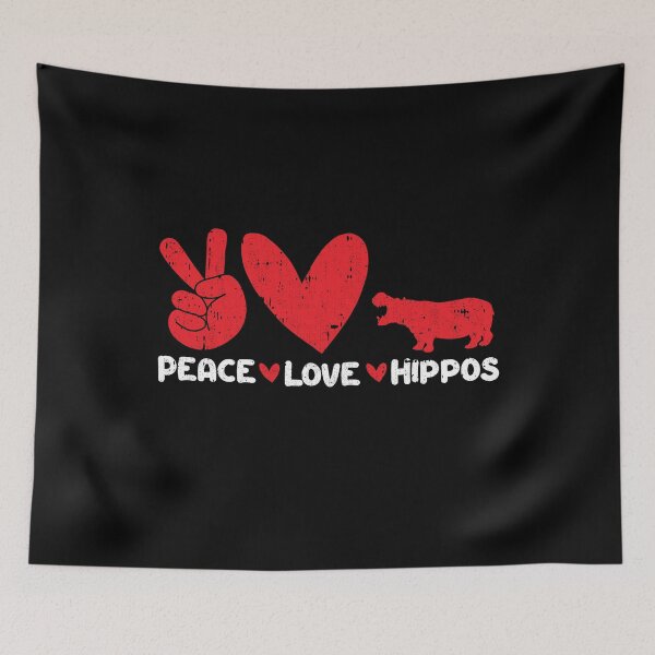 Item preview, Peace - Love - Hippos Animals lover designed and sold by GabbyKash.