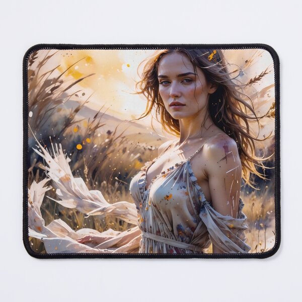 Item preview, Golden Field Muse: Ethereal Sun-Drenched Portrait designed and sold by Serene Strokes Art.