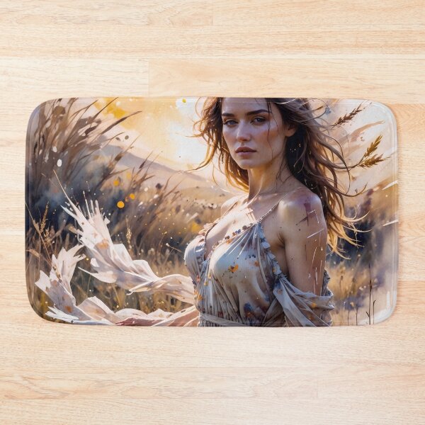 Item preview, Golden Field Muse: Ethereal Sun-Drenched Portrait designed and sold by Serene Strokes Art.