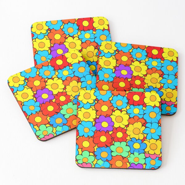 Item preview, 1960's-1970's Red, Yellow And Blue Flowers Design designed and sold by DEC02.